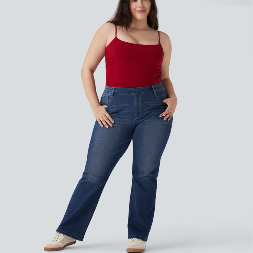 Halara Flex High Waisted  Casual Bootcut Jeans Four-way stretch Size Tall L